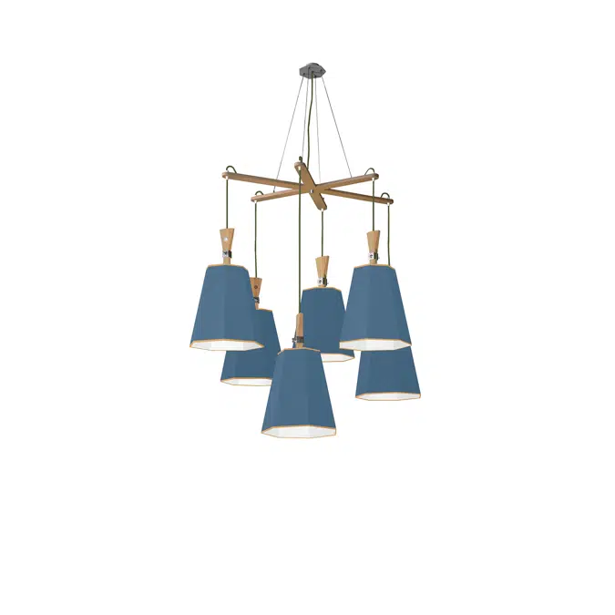 LUXIOLE - CHANDELIER 6 ASYMMETRIC