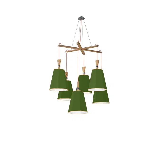 LUXIOLE - CHANDELIER 6 ASYMMETRIC