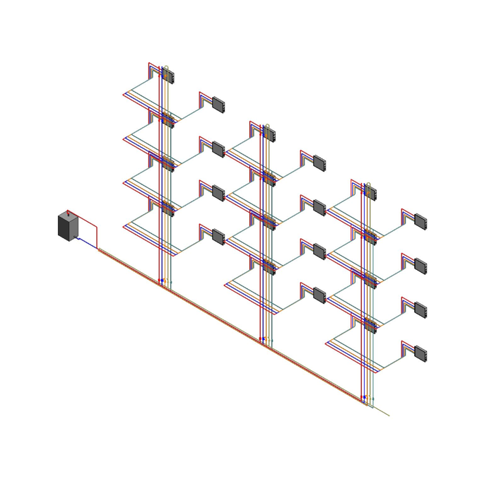 BIM objects Free download! 5 pipe distribution network BIMobject