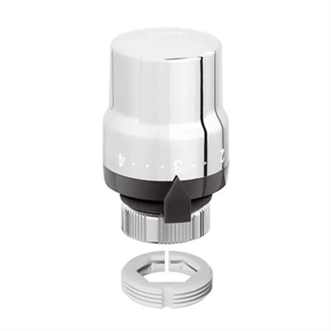 Thermostatic control head with built-in sensor with liquid-filled element