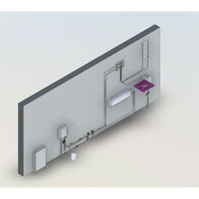 Immagine per Impianto riscaldamento / raffrescamento con pompa di calore aria/acqua e caldaia produzione istantanea ACS