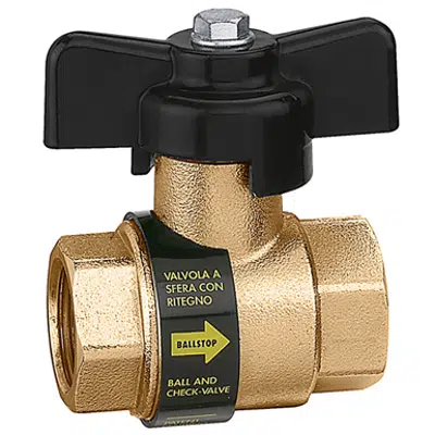 Image for BALLSTOP - Ball valve with built-in check valve with butterfly handle