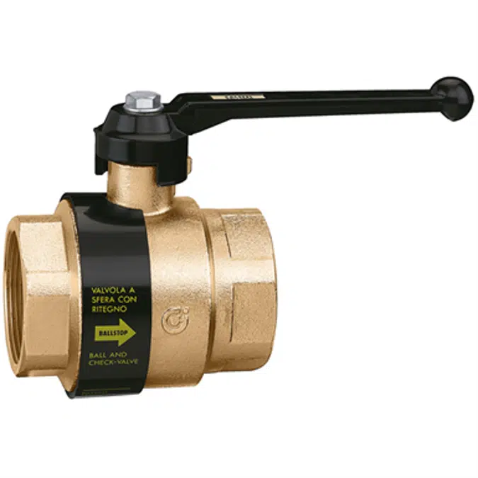 BALLSTOP - Ball valve with built-in check valve with butterfly handle