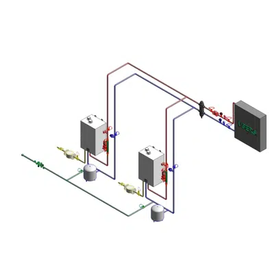 Image for CHS with 2 null flow rate boiler and built-in outside compensated thermal regulation