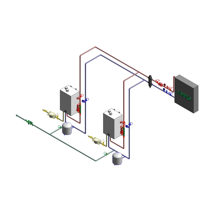 Об'єкти BIM скачати безкоштовно! CHS with 2 null flow rate boiler and builtin outside
