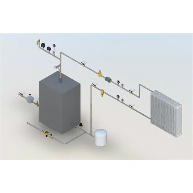 CHS with null flow rate boiler and built-in outside compensated thermal regulation