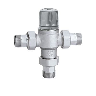 Image for Tempering valve adjustable with knob, with check valves and strainers. Certified to EN 15092