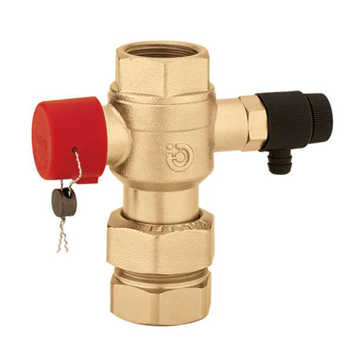 Ball shut-off valve for expansion vessels
