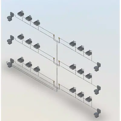 изображение для DHW distribution network with kit (without manifolds) for regulation and thermal disinfection