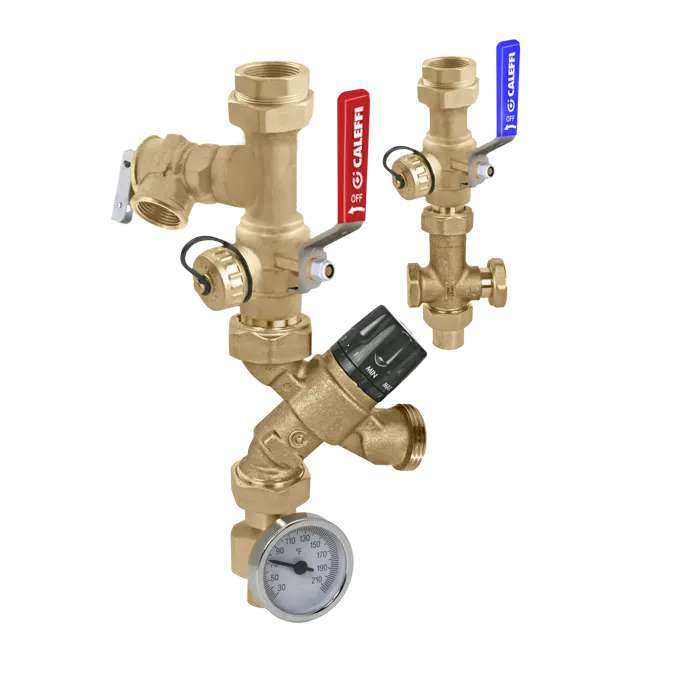 Tankless Water Heater Service Valve Kit with 520 TankMixer without Pipes - NA Market