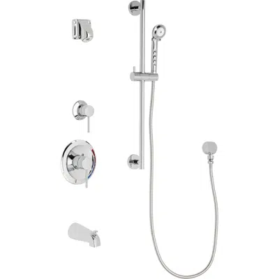 Image pour Pressure Balancing Tub and Shower System with Hand Spray, Tub Spout, and Ligature Resistant Shower Head, SH-PB1-14-131