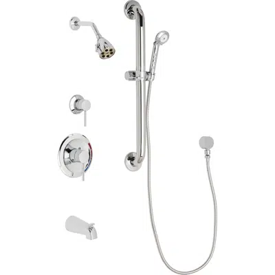 Image pour Pressure Balancing Tub and Shower System with Shower Head, Hand Spray, and Tub Spout, SH-PB1-11-133