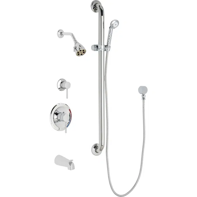 Pressure Balancing Tub and Shower System with Shower Head, Hand Spray, and Tub Spout, SH-PB1-11-144