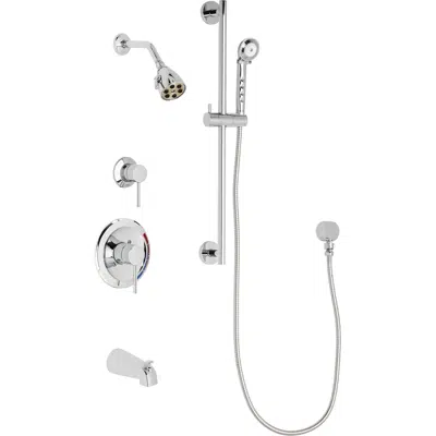 Image for Pressure Balancing Tub and Shower System with Shower Head, Hand Spray, and Tub Spout, SH-PB1-11-111