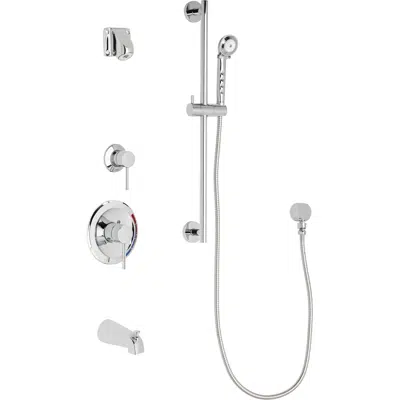 Pressure Balancing Tub and Shower System with Hand Spray, Tub Spout, and Ligature Resistant Shower Head, SH-PB1-15-131 이미지