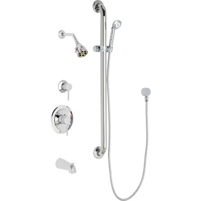 Image for Pressure Balancing Tub and Shower System with Shower Head, Hand Spray, and Tub Spout, SH-PB1-11-124