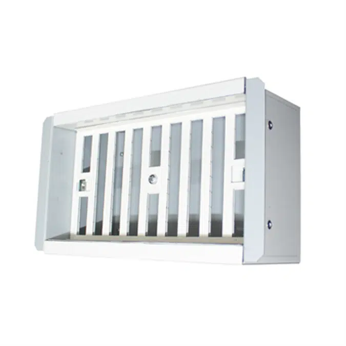 Plenum in galvanised sheet metal 300 x 100 mm, 2 x DN 75 rear coupling, for combinations with linear grille or perforated grille 