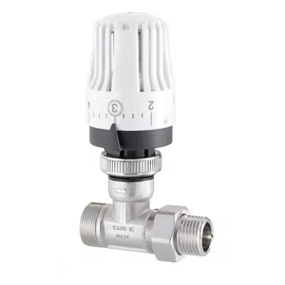 Image for Full thermostatic straight valve for multilayer pipe, copper pipe, PEX, PP, PB