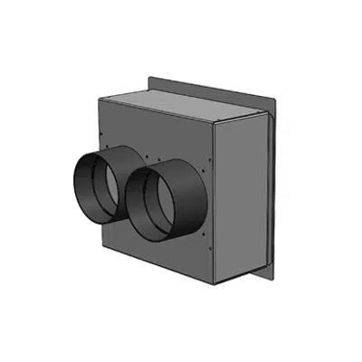 画像 Plenum in galvanised sheet metal 200 x 200 mm, 2 x DN 75 rear coupling, for combinations with nozzle with membrane