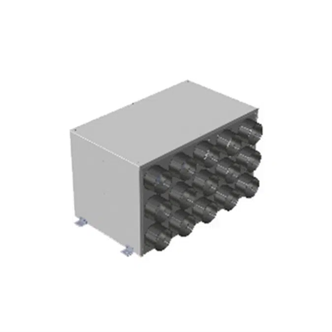 Distribution plenum, 1 inlet DN 150 - 15 outlets DN 75 rear coupling