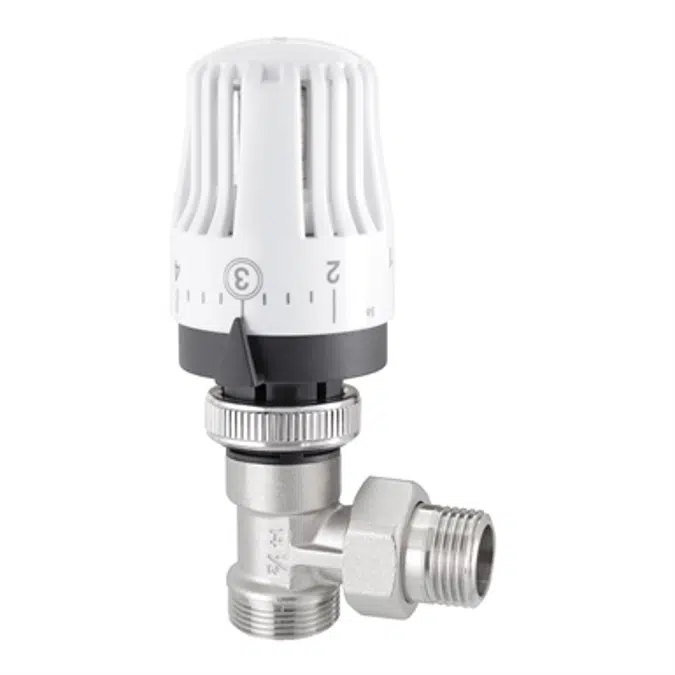 Full thermostatic right-angle valve for copper pipe, multi-layer, PEX, PP, PB