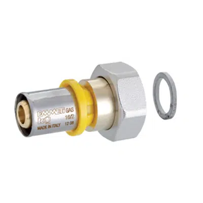 billede til Gaspex - Straight with female swivel nut, flat seal in aluminium