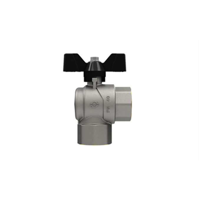 Progress F-F right angle ball valve with butterfly handle
