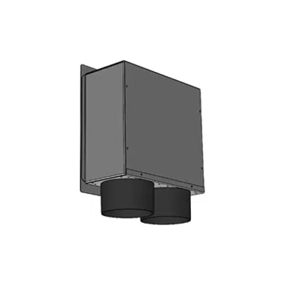 afbeelding voor Plenum in galvanised sheet metal 200 x 200 mm, 2 x DN 75 side coupling, for combinations with nozzle with membrane