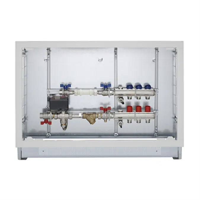 Energy Box - Heating/cooling consumption measuring with flow-return manifolds of 1' (2÷12 ways) equipped with valves and lockshields