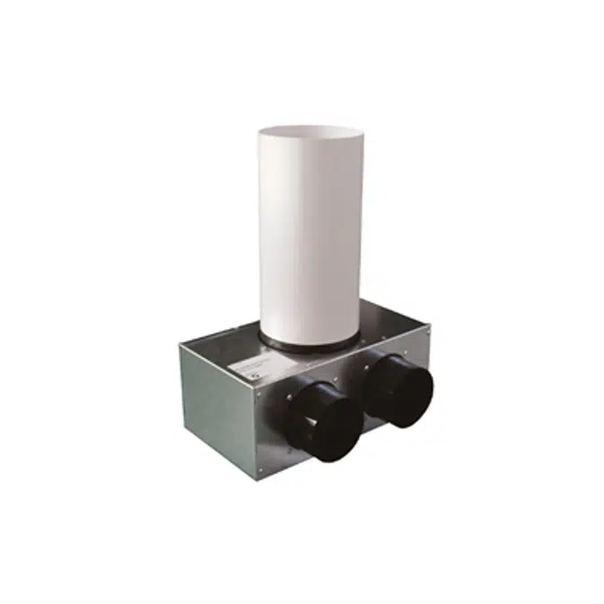 90° Angle plenum  in galvanised sheet metal for inlet / extraction nozzle