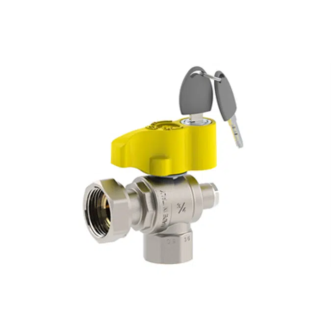 FUTURGAS Female-Swivel nut right-angle with G 1/4 pressure connection and key-operated lock