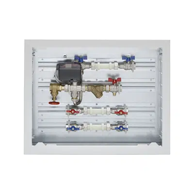 Immagine per Energy Box Compact - Dispositivo in cassetta predisposto per la contabilizzazione riscaldamento/ raffrescamento ed acqua calda/fredda sanitaria, valvola di zona
 a 4 vie