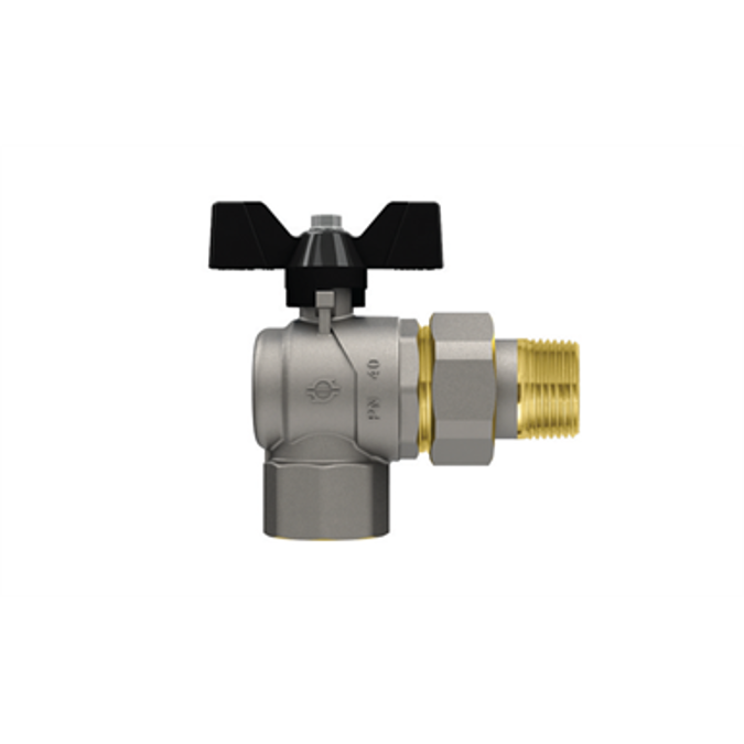 Progress F- Union Pipe right angle ball valve with butterfly handle