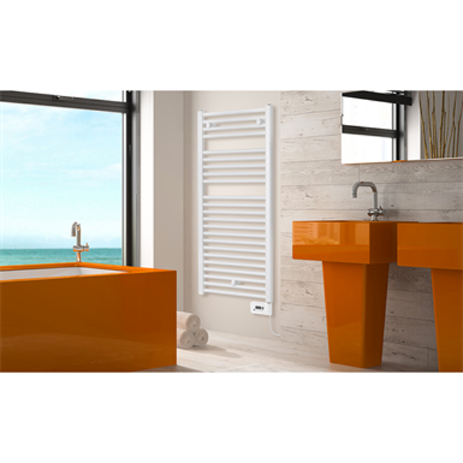 
Canaletto E electric towel warmer with built-in room temperature control