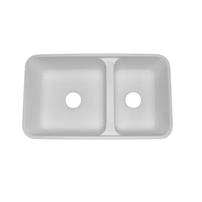 Image pour Solid Surface Sink - AD3016 - Offset Double Bowl