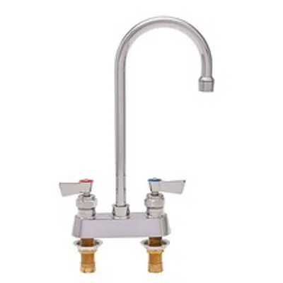 4" C/C Deck Faucet with Gooseneck Spout图像