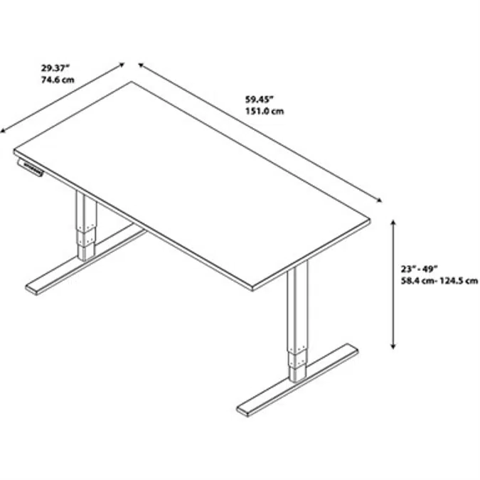 Bush Business Furniture Move 80 Series 60W Height Adjustable Standing Desk