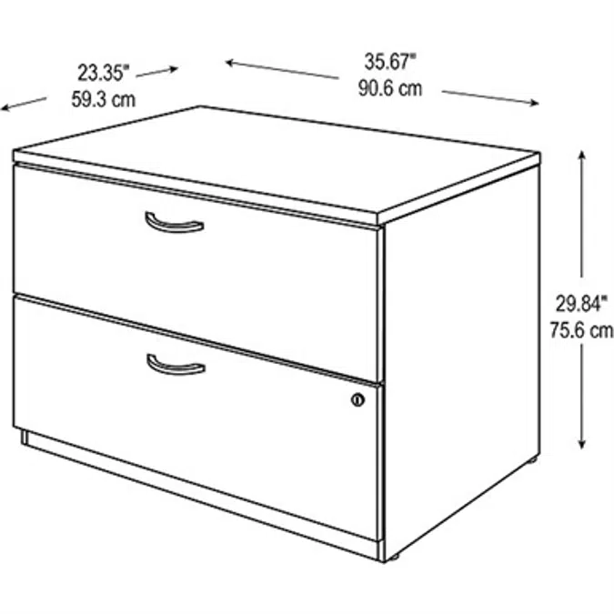 Bush Business Furniture Series C 36W 2 Drawer File Cabinet