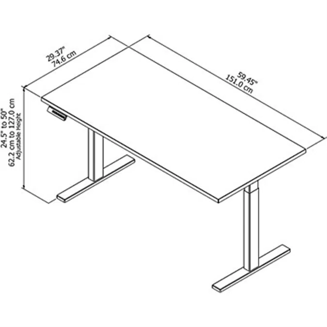 Bush Business Furniture Move 60 Series 60W x 30D Height Adjustable Standing Desk