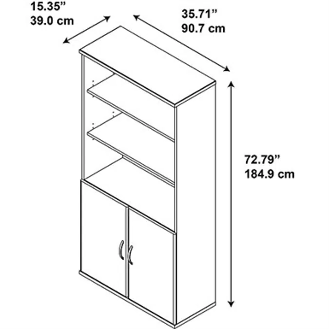 Bush Business Furniture Series C Elite 36W 5 Shelf Bookcase