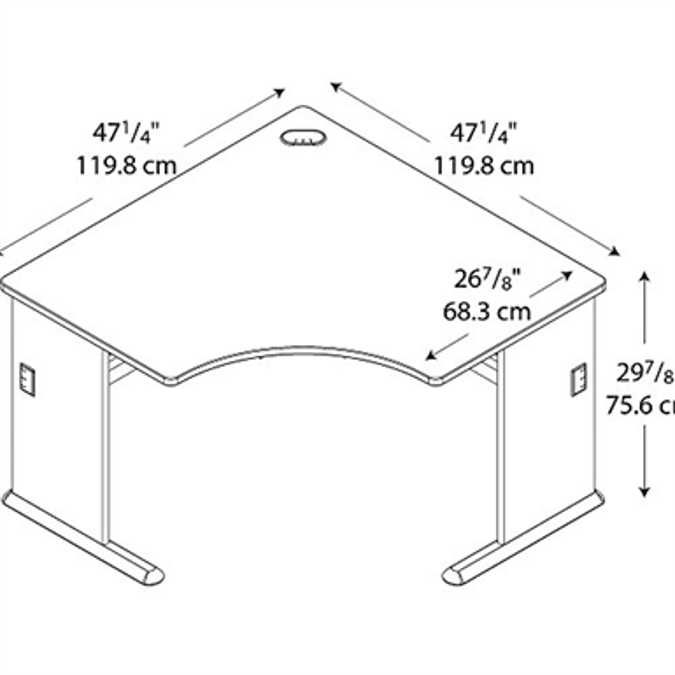 BIM objects Free download! Bush Business Furniture Series A 48W