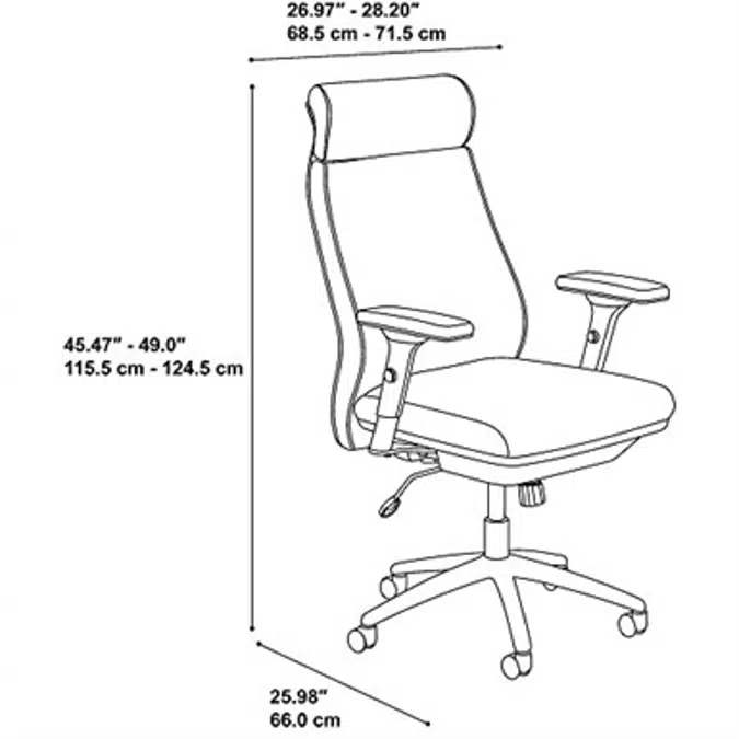 Bush Business Furniture Metropolis High Back Leather Executive Office Chair