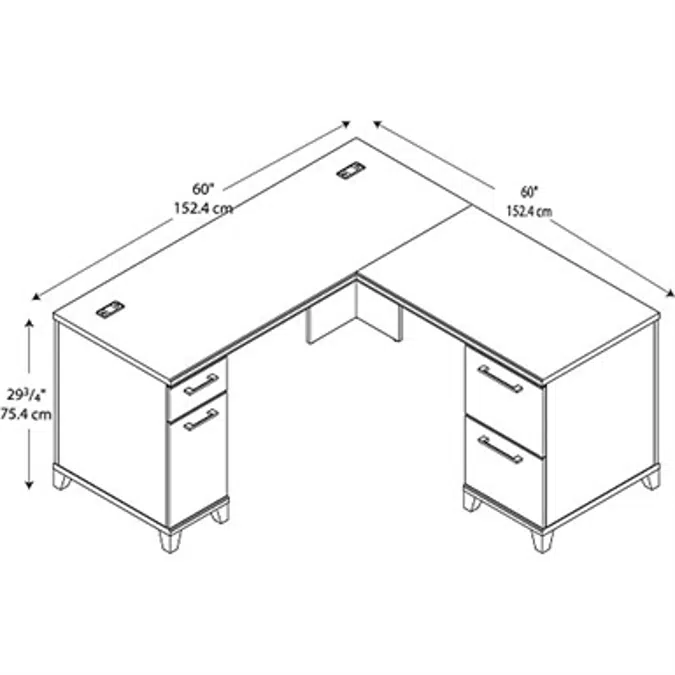 Bush Business Furniture Enterprise Collection 60W x 60D L Shaped Desk