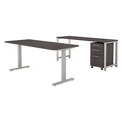 Image for Bush Business Furniture 400 Series 72W x 30D Height Adjustable Standing Desk with Credenza