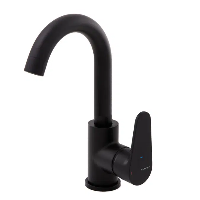 Grifo de lavabo monomando 180mm 5l/min caño tubo Rocket Cold Open y Negro Mate