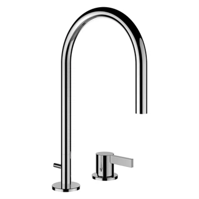 Kartell by Laufen, Mitigeur de lavabo, Saillie 166 mm, goulot orientable, av. vidage