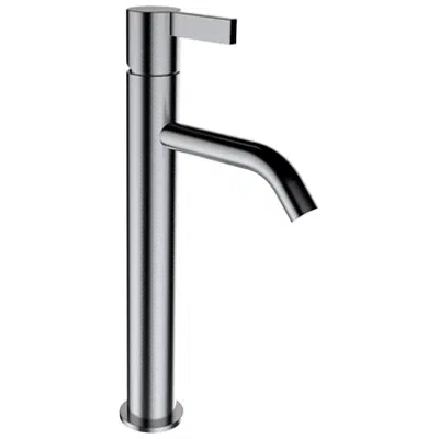 Image for Kartell by Laufen, Column basin faucet, Projection 125 mm, fixed spout, w/o pop-up waste, PVD inox look