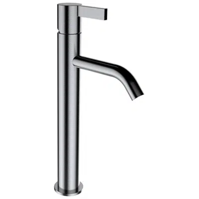 изображение для Kartell by Laufen, Column basin faucet, Projection 125 mm, fixed spout, w/o pop-up waste, PVD inox look