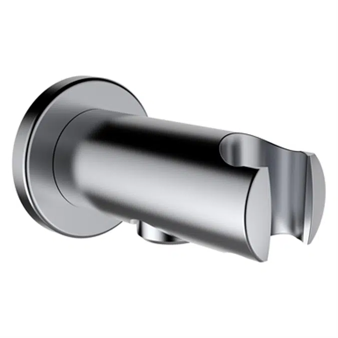 Kartell by Laufen, Elbow to the wall, Elbow to the wall with wall connection elbow, projection 42 mm, PVD inox look