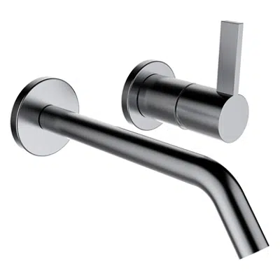 afbeelding voor Kartell by Laufen, Wall-mounted mixer, Projection 175 mm, fixed spout, PVD inox look